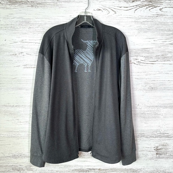 RAFFI Full Zip Varsity Jersey Knit Jacket Gray XL - Picture 7 of 11